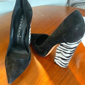 Casadei Zebra Heel Pumps